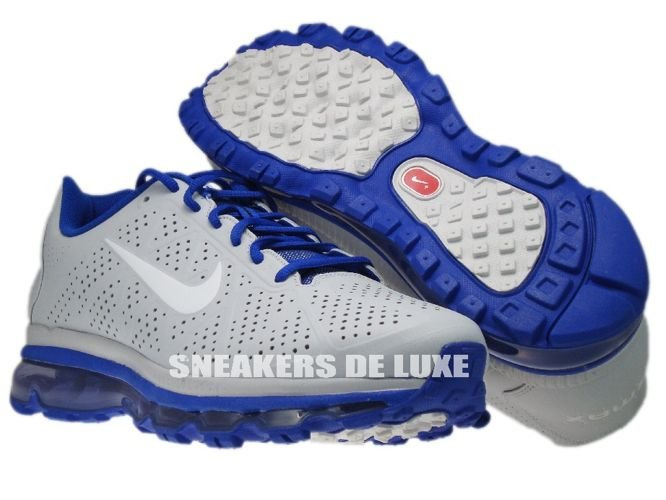 456325 040 Nike Air Max 2011 Leather Pure Platinum Old Royal White
