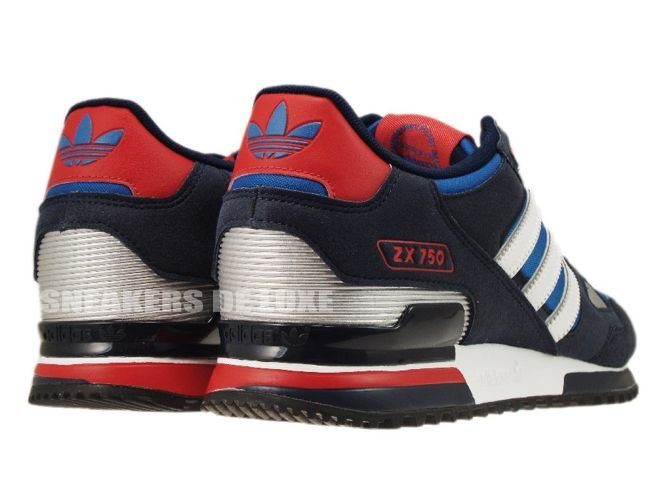 energía pausa Instalaciones Adidas Originals ZX 750 Pool Blue White Silver Red G61242