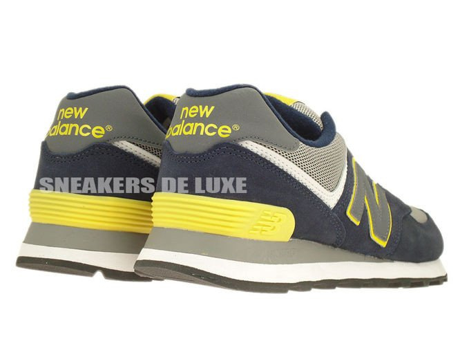 new balance 574 grey navy yellow