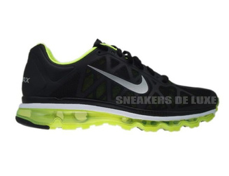 429889-007 Nike Air Max 2011+ Black/Metallic Cool Grey-Volt