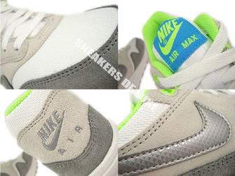 555766-104 Nike Air Max 1 White/Metallic Cool Grey-Neutral Grey