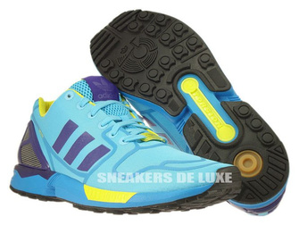 AF6303 adidas ZX Flux bright cyan / collegiate purple / bright yellow