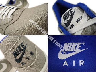512033-040 Nike Air Max 1 Premium Classic Stone/Sail-Hyper Blue-Anthracite Team Orange