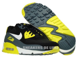 537384-017 Nike Air Max 90 Essential Black/White-Sonic Yellow-Armory Slate