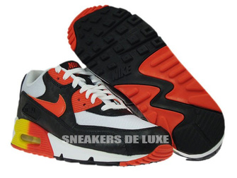 307793-180 Nike Air Max 90 White/Black Orange-Yellow 