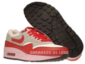 555284-103 Nike Air Max 1 Vintage Sail/Hyper Red-Street Grey-Iced Carmine
