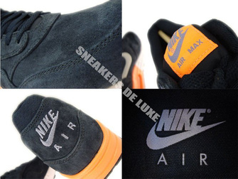 512033-400 Nike Air Max 1 Premium Dark Obsidian / Metallic Silver – Atomic Orange