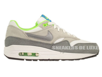 555766-104 Nike Air Max 1 White/Metallic Cool Grey-Neutral Grey