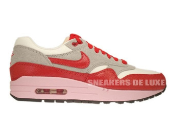 555284-103 Nike Air Max 1 Vintage Sail/Hyper Red-Street Grey-Iced Carmine
