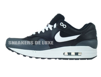 654466-001 Nike Air Max 1 Leather Balck/White-Dark Grey