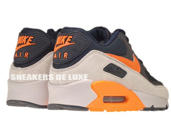 542452-480 Nike Air Max 90 Premium Reflect Dark Obsidian/Total Orange-Neutral Grey