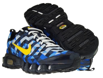 336155-471 Nike Tuned X 10 Skyfade Blue Spark/Tour Yellow-Black