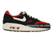 555766-004 Nike Air Max 1 Black / White-University Red-White