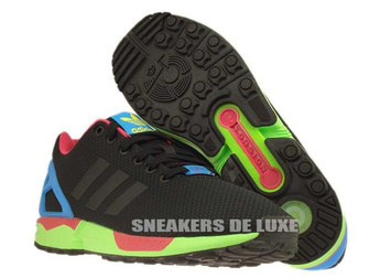 B34490 adidas ZX Flux Core Black / Core Black / Solar Green
