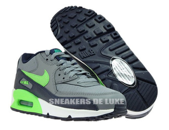 724824-013 Nike Air Max 90 Cool Grey/Voltage Green-Obsidian-Lucid Green