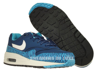 555766-402 Nike Air Max 1 Brave Blue/Summit White-Black-Summit White