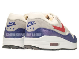 555284-100 Nike Air Max 1 Vintage Sail/Hyper Red–Street Grey–Blue Tint 
