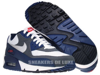 325018-098 Nike Air Max 90 Midnight Navy/Metallic Silver-Dark Grey