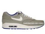 512033-040 Nike Air Max 1 Premium Classic Stone/Sail-Hyper Blue-Anthracite Team Orange