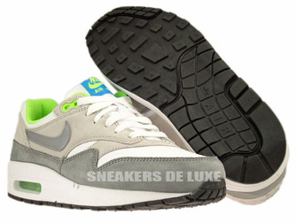 555766-104 Nike Air Max 1 White/Metallic Cool Grey-Neutral Grey