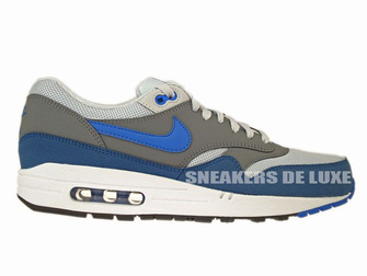 537383-040 Nike Air Max 1 Essential Geyser Grey/Prize Blue-Cool Grey-Geyser Grey