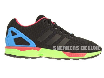 B34490 adidas ZX Flux Core Black / Core Black / Solar Green