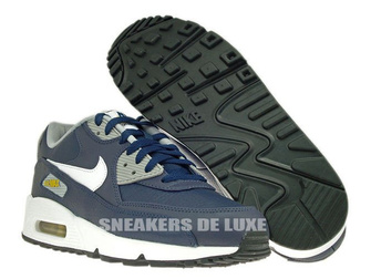 652980-400 Nike Air Max 90 Leather Obsidian/White-Wolf Grey-Gold Loden