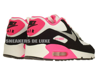 345017-122 Nike Air Max 90 White/Metallic Silver-Black-Hyper Pink