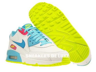 345017-123 Nike Air Max 90 White/Blue Lagoon-Volt-Clear Water