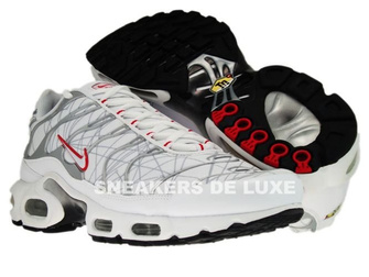 604133-113 Nike Air Max Plus TN 1 White/Silver-Varsity Red