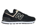 New Balance WL574MEA Black with Champagne Metallic