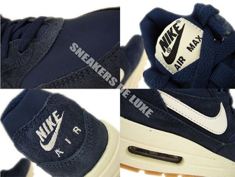 555766-404 Nike Air Max 1 Midnight Navy / Sail - Black