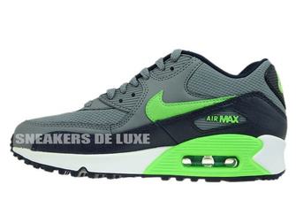 724824-013 Nike Air Max 90 Cool Grey/Voltage Green-Obsidian-Lucid Green