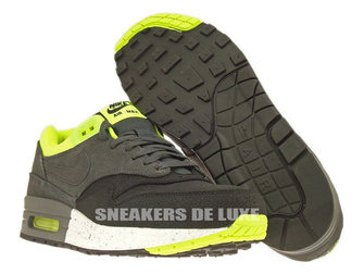 512033-002 Nike Air Max 1 Premium Black/Anthracite-Anthracite-Volt 