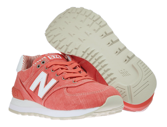 New Balance WL574CHE Beach Chambray Coral with White