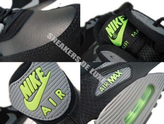 307793-085 Nike Air Max 90 Black/Cool Grey-Flash Lime-White 