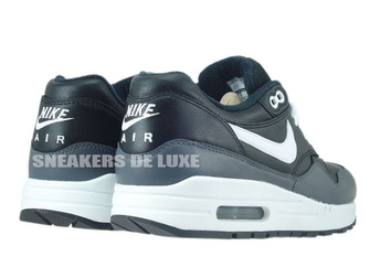 654466-001 Nike Air Max 1 Leather Balck/White-Dark Grey