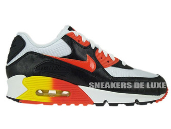 307793-180 Nike Air Max 90 White/Black Orange-Yellow 