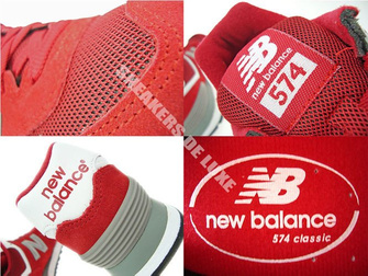 WL574SRG New Balance 574 Red / Grey Suede