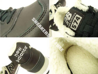 ML574BL New Balance 574 Black Leather 