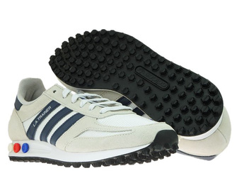 B37829 adidas LA Trainer Crystal White/Collegiate Navy/Clear Brown