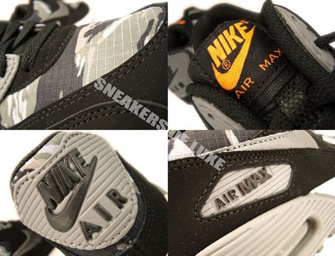 307793-084 Nike Air Max 90 Black/Metallic Dark Grey-Total Orange-Classic Grey