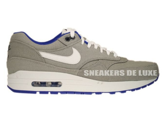 512033-040 Nike Air Max 1 Premium Classic Stone/Sail-Hyper Blue-Anthracite Team Orange