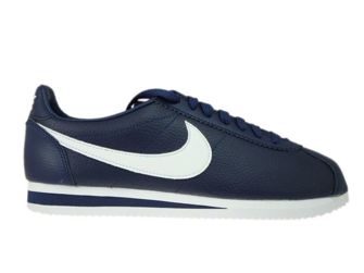 749571-414 Nike Cortez Classic Leather Midnight Navy/White
